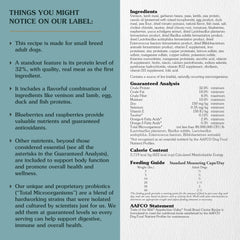 Taste of the Wild venison-first ingredient label communicates real meat flavor.