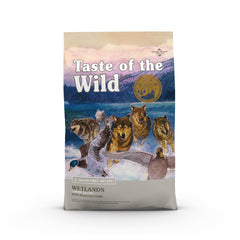 Taste of the Wild Wetlands omega fatty acids promote healthy skin and coat.