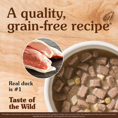 Taste of the Wild Wetlands served in a bowl with savory gravy for dog enjoyment