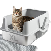 TATAANTY stainless steel cat litter box with lid for a cleaner, odor-free indoor space.