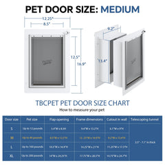 TBC PET Dog Door telescoping tunnel displayed for wall thickness adjustment