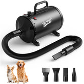 TBC PET dog dryer front view showcases compact design for easy grooming.