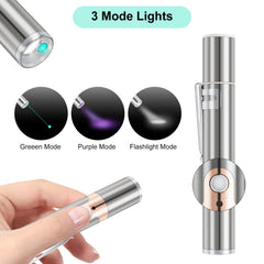 TBTeek toy in green, purple, and white modes for versatile lighting during play
