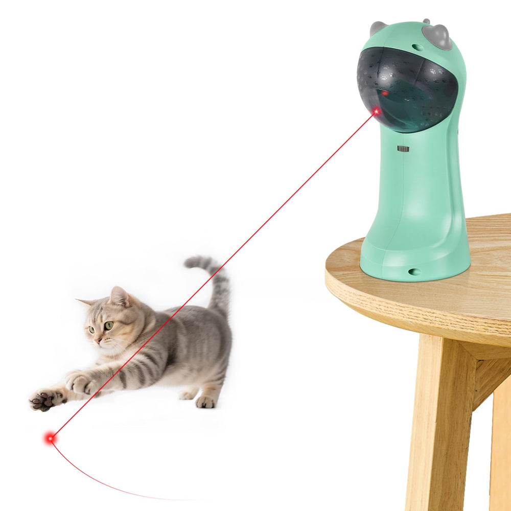 TBTeek cat toy in green with automatic motion for engaging indoor play.