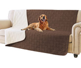 Tcksstex waterproof bed cover on sofa protects furniture from spills.
