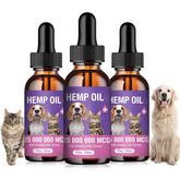 Tcllka Hemp Oil three-pack bottles for dogs and cats supporting calmness and comfort.