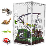 TCooSo jumping spider enclosure front door enables easy feeding and quick access.