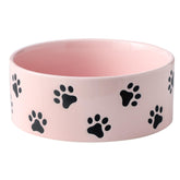 TEAKISS pink ceramic dog bowl with wide mouth for stable meals