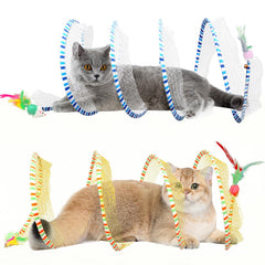 TEASIK cat tunnel bed 2-pack in yellow and blue for indoor or outdoor play.