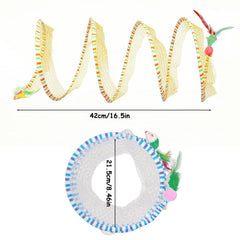 TEASIK kitty tunnel for interactive play with dual exits in yellow blue.
