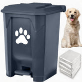 tebiet dog poop trash can with outdoor pedal lid for hands-free disposal