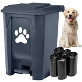 Tebiete dog poop trash can outdoor with lid helps keep yards clean and odor contained.