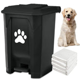 Tebiete dog poop trash can outdoors with pedal lid for hands free use
