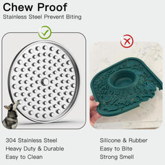 Techphardo dual wall construction lick mat highlights premium chew resistant design and easy cleaning.