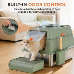 Teeny Pawty XL top view showing carbon filter ready to neutralize odors.