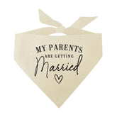Tees & Tails My Parents Are Getting Married dog triangle used as engagement photo prop