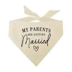 Tees & Tails My Parents Are Getting Married dog triangle used as engagement photo prop