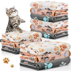 Tegeme 12-pcs blankets with paw-print pattern for cozy daily use