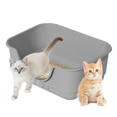 Tehoao low-entry kitten litter box front view highlights easy entry for small pets
