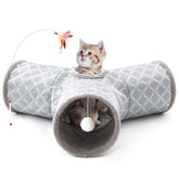 Tempcore cat tunnel with a three-way layout for versatile indoor play