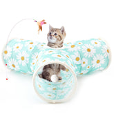 Tempcore cat tunnel three-way folding with peek hole for versatile indoor play.