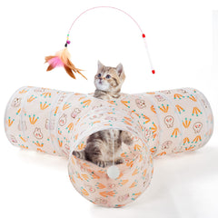 Tempcore pet tunnel 3-way collapsible design enables versatile indoor play.
