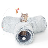 Tempcore Plush Cat Tunnel main view, a cozy multi-entry play space for indoor cats.