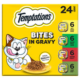 Temptations Bites in Gravy chicken entree front packaging for easy mealtime planning