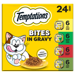 Temptations Bites in Gravy chicken entree front packaging for easy mealtime planning