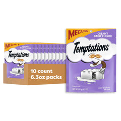 Temptations classic crunchy-soft dairy cat treats in a resealable pouch.