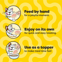 Temptations lickable spoons being hand-fed to reinforce bonding moments