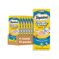 Temptations Lickable Spoons salmon-tuna puree offer two flavors in one convenient cat treat
