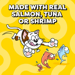 Temptations Tuna Salmon Seafood Medley variation pack entices adult cats.
