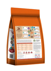 Tender & True turkey-brown-rice-kibble close-up highlights cage-free turkey as the #1 ingredient.