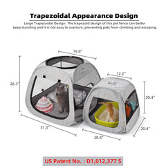 Tenrai foldable pet tent laid flat for compact travel and storage