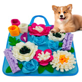 Tesitehi Snuffle Mat overview with floral design for foraging fun.