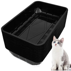 Tessco for you 60-pack disposable cat litter trays bulk pack for easy replacements.