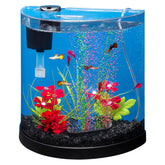 Tetra 3-gallon half-moon tank front view highlighting beginner-friendly observation.