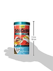 Tetra Cichlid Crisps clear-water formula helps maintain tank clarity