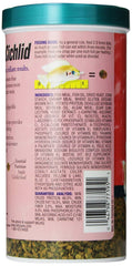 Tetra Cichlid Crisps half-green algae extract and half-beige staple for natural feeding