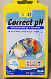 Tetra Correct pH tablets pack view for easy dosing in aquariums