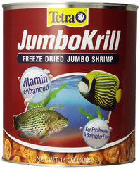 Tetra JumboKrill 14oz pack for large fish, protein-rich and convenient.