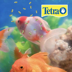 Tetra Pond Sticks being served to goldfish and koi with easy digestion.