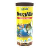 TetraMin Tropical Flakes packaging close-up showing balanced nutrition for tropical fish