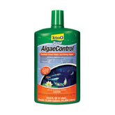 TetraPond AlgaeControl bottle prepared for pond treatment