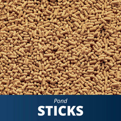 TetraPond Pond Sticks on a dish for quick feeding routine.
