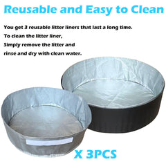 TeurWone reusable polyester liner simplifies cleanup after litter changes.