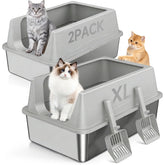 Tevila XL litter box front view shows spacious interior for large cats.