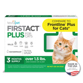 TevraPet FirstAct Plus bottle and applicator for monthly flea and tick protection.