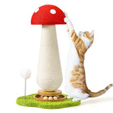 TEWIWAP cat-scratching mushroom with ball track boosts engaging play for cats.